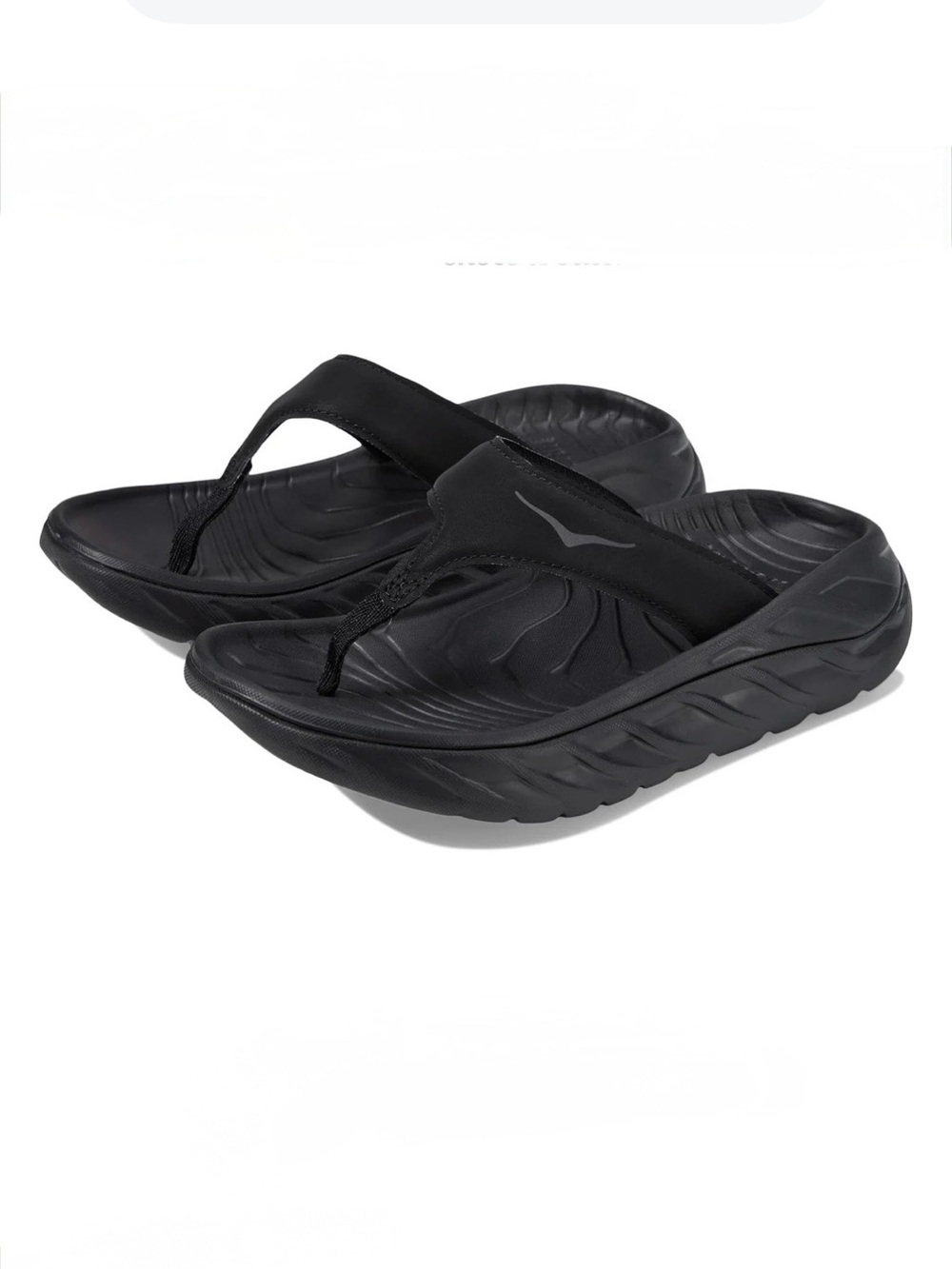 Hoka One One Ora Recovery Thong Sandals Flip Flops Size 9 Black